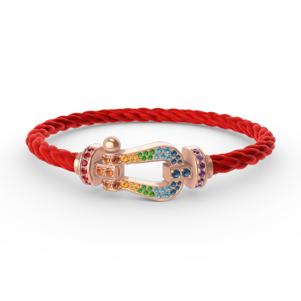¡®Moco¡¯FORCE LARGE HORSESHOE  COLORED DIAMOND BRACELET ROSE GOLD