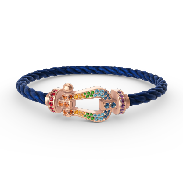 ¡®Moco¡¯FORCE LARGE HORSESHOE  COLORED DIAMOND BRACELET ROSE GOLD
