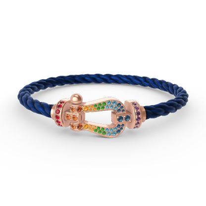 ¡®Moco¡¯FORCE LARGE HORSESHOE  COLORED DIAMOND BRACELET ROSE GOLD