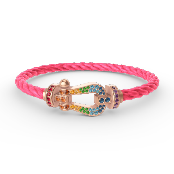 ¡®Moco¡¯FORCE LARGE HORSESHOE  COLORED DIAMOND BRACELET ROSE GOLD