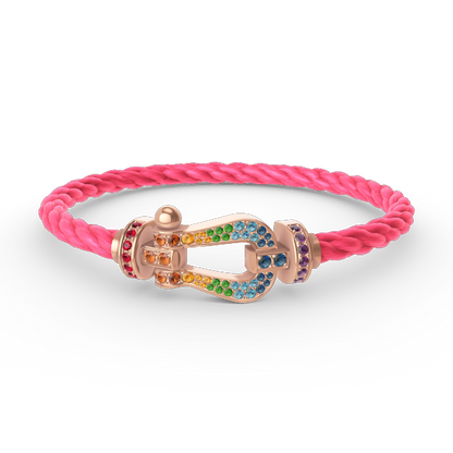 ¡®Moco¡¯FORCE LARGE HORSESHOE  COLORED DIAMOND BRACELET ROSE GOLD