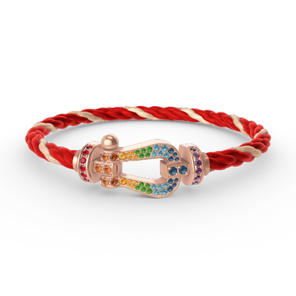 ¡®Moco¡¯FORCE LARGE HORSESHOE  COLORED DIAMOND BRACELET ROSE GOLD