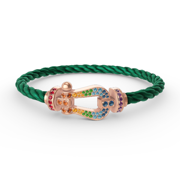 ¡®Moco¡¯FORCE LARGE HORSESHOE  COLORED DIAMOND BRACELET ROSE GOLD