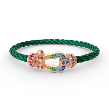 ¡®Moco¡¯FORCE LARGE HORSESHOE  COLORED DIAMOND BRACELET ROSE GOLD