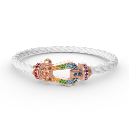 ¡®Moco¡¯FORCE LARGE HORSESHOE  COLORED DIAMOND BRACELET ROSE GOLD