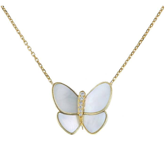 ¡®Moco¡¯BUTTERFLY GOLD MOP DIAMOND NECKLACE