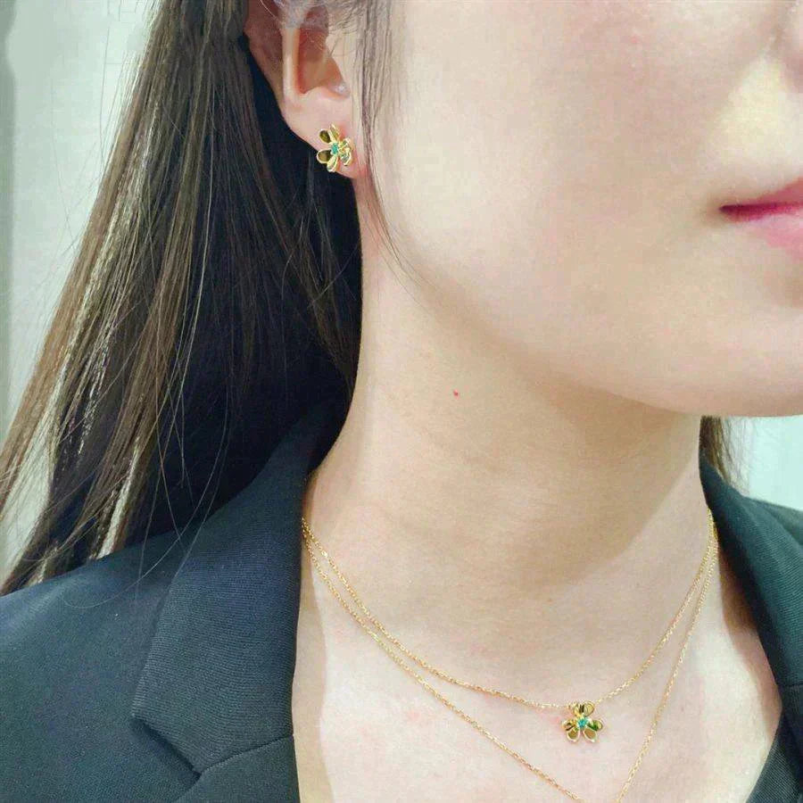 ¡®Moco¡¯FRIVOLE  FLOWER MALACHITE EARRINGS