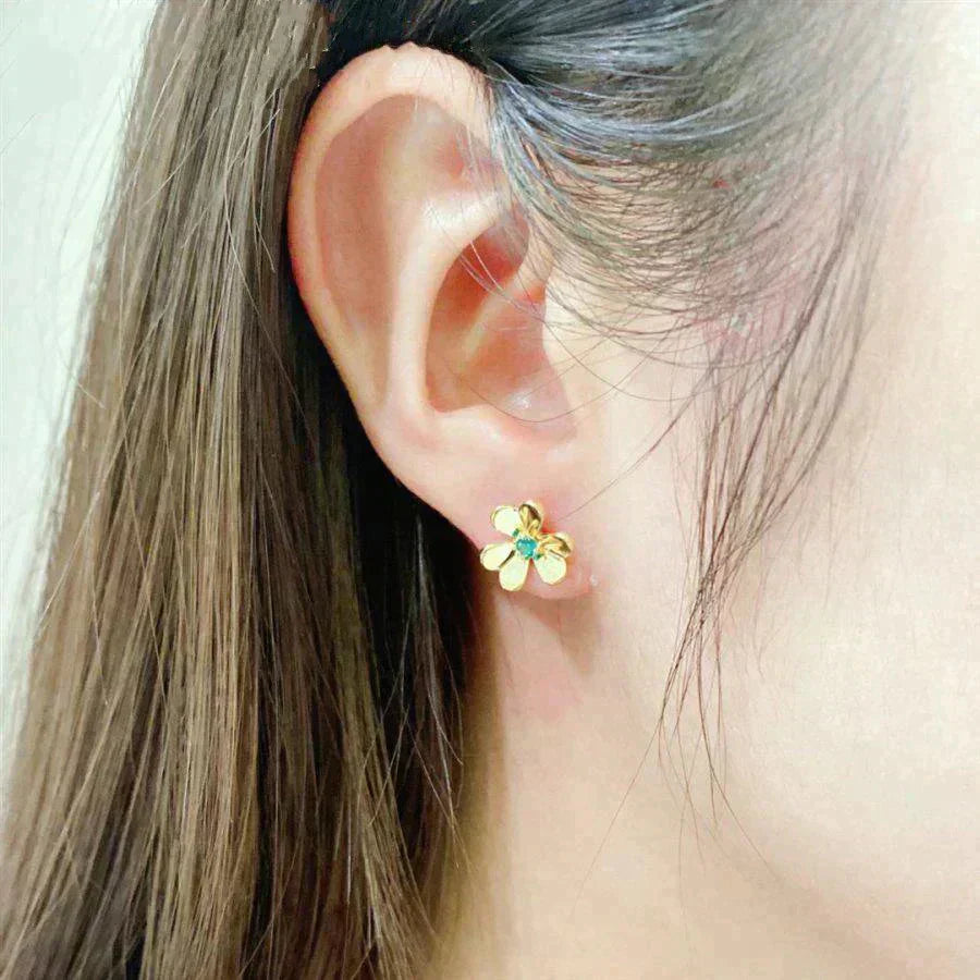 ¡®Moco¡¯FRIVOLE  FLOWER MALACHITE EARRINGS