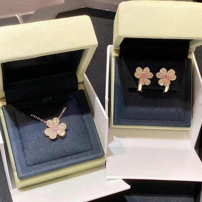 ¡®Moco¡¯FRIVOLE PINK GOLD FLOWER DIAMOND EARRINGS