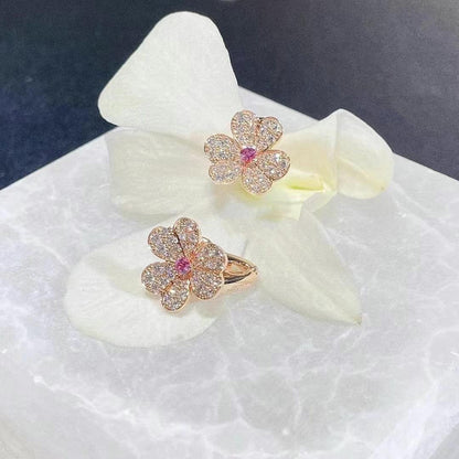 ¡®Moco¡¯FRIVOLE PINK GOLD FLOWER DIAMOND EARRINGS