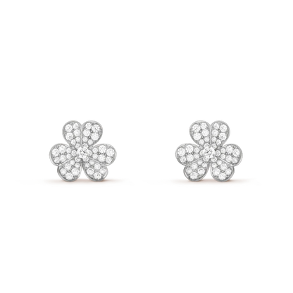 ¡®Moco¡¯FRIVOLE SILVER FLOWER DIAMOND EARRINGS