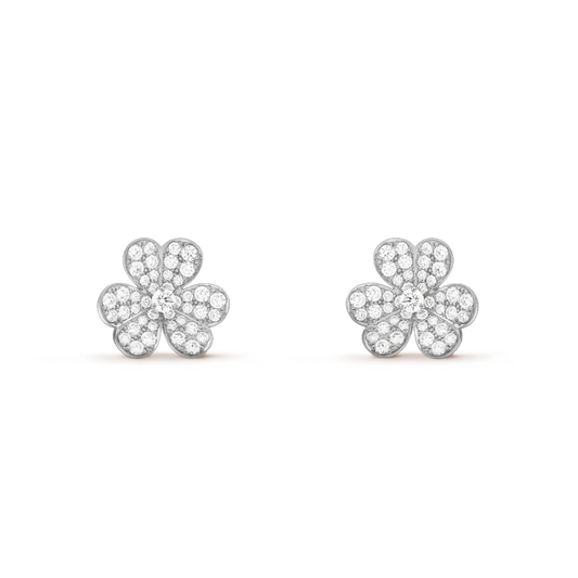 ¡®Moco¡¯FRIVOLE SILVER FLOWER DIAMOND EARRINGS