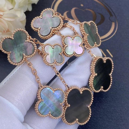 ¡®Moco¡¯CLOVER EARRINGS DARK MOP 4 MOTIFS ROSE GOLD