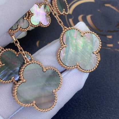¡®Moco¡¯CLOVER EARRINGS DARK MOP 4 MOTIFS ROSE GOLD