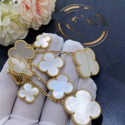¡®Moco¡¯CLOVER EARRINGS WHITE MOP 4 MOTIFS GOLD
