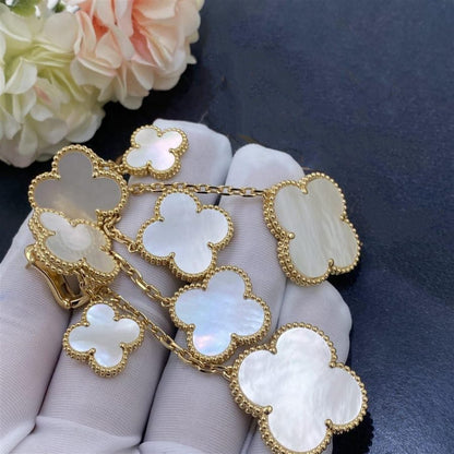 ¡®Moco¡¯CLOVER EARRINGS WHITE MOP 4 MOTIFS GOLD