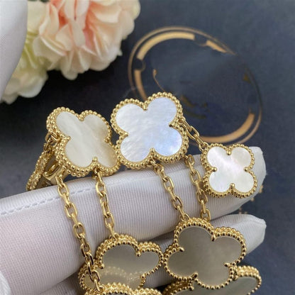 ¡®Moco¡¯CLOVER EARRINGS WHITE MOP 4 MOTIFS GOLD