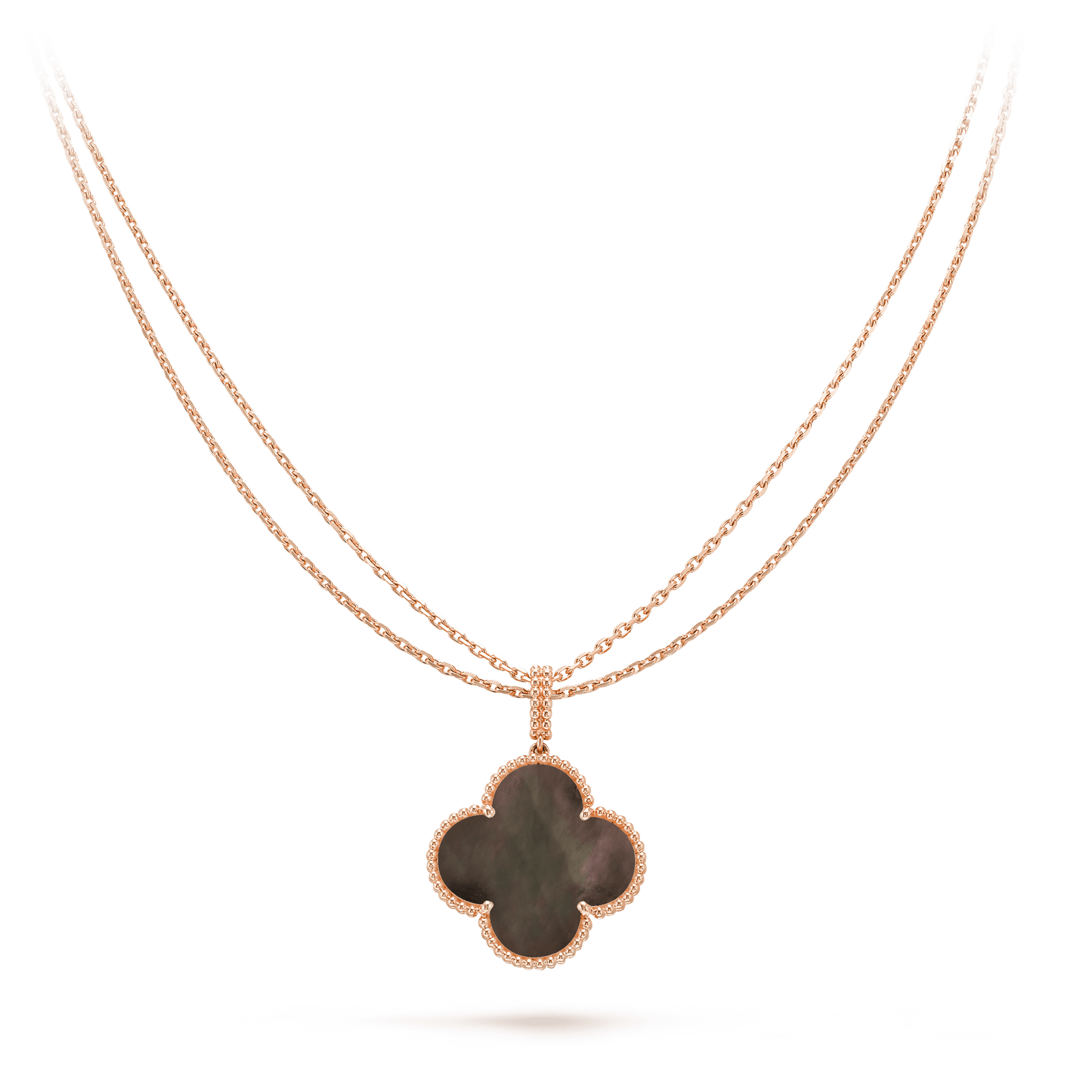 ¡®Moco¡¯CLOVER 25MM GOLD DARK MOP BIG CLOVER NECKLACE
