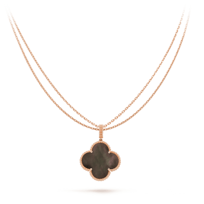 ¡®Moco¡¯CLOVER 25MM GOLD DARK MOP BIG CLOVER NECKLACE