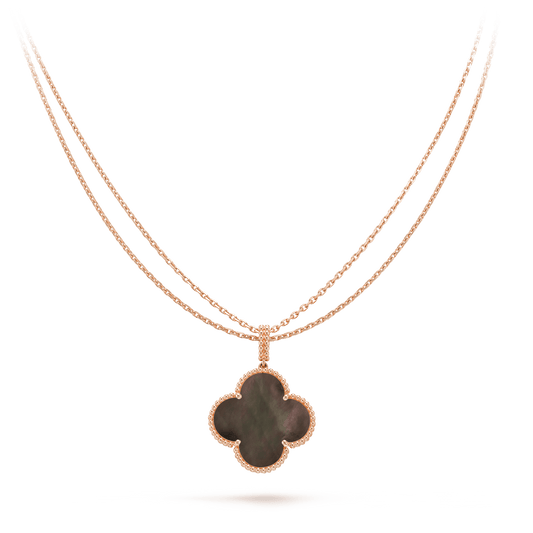 ¡®Moco¡¯CLOVER 25MM GOLD DARK MOP BIG CLOVER NECKLACE