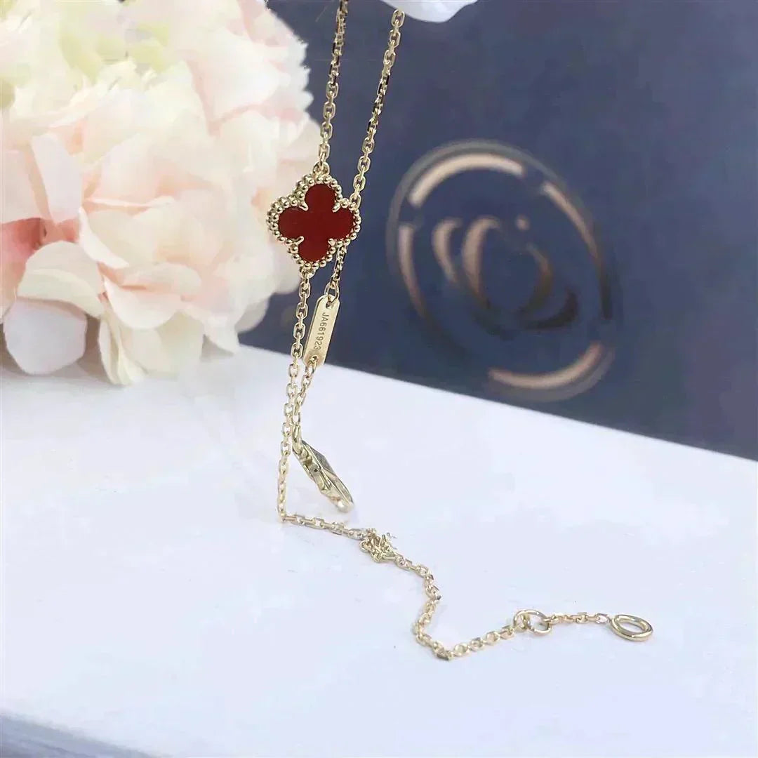 ¡®Moco¡¯CLOVER  CARNELIAN SINGLE FLOWER BRACELET