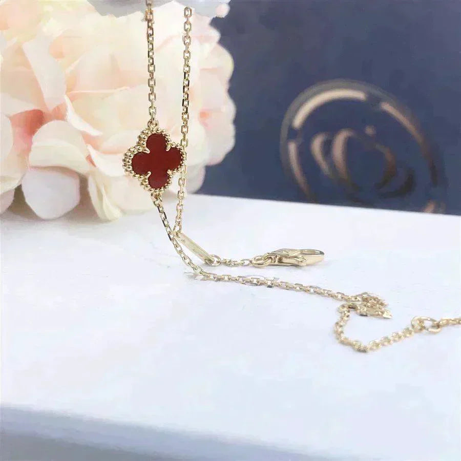 ¡®Moco¡¯CLOVER  CARNELIAN SINGLE FLOWER BRACELET