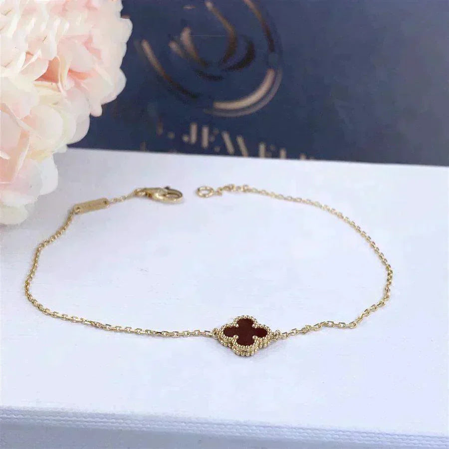 ¡®Moco¡¯CLOVER  CARNELIAN SINGLE FLOWER BRACELET