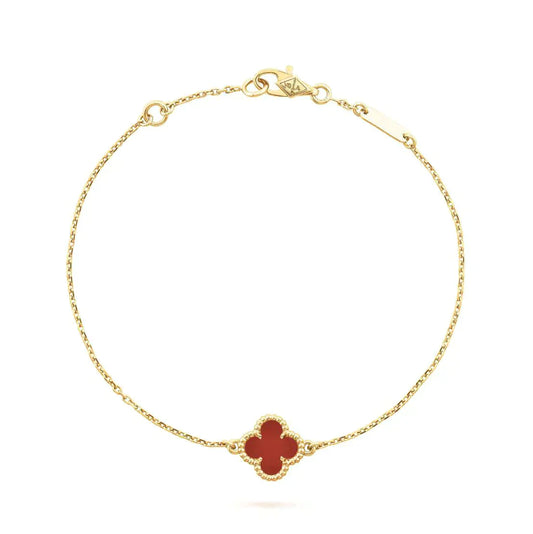 ¡®Moco¡¯CLOVER  CARNELIAN SINGLE FLOWER BRACELET