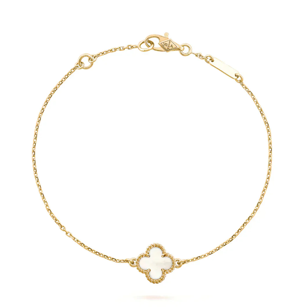 ¡®Moco¡¯CLOVER WHITE MOP SINGLE FLOWER BRACELET