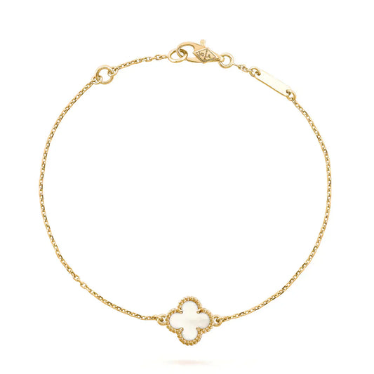 ¡®Moco¡¯CLOVER WHITE MOP SINGLE FLOWER BRACELET