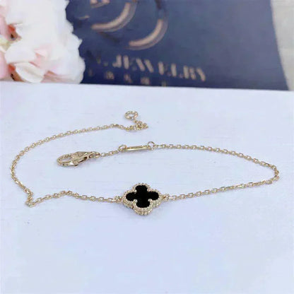 ¡®Moco¡¯CLOVER ONYX SINGLE FLOWER BRACELET