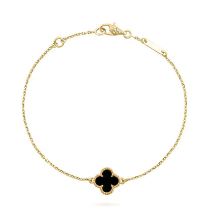 ¡®Moco¡¯CLOVER ONYX SINGLE FLOWER BRACELET
