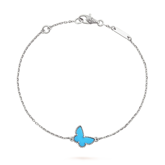 ¡®Moco¡¯BUTTERFLY TURQUOISE BUTTERFLY BRACELET SILVER