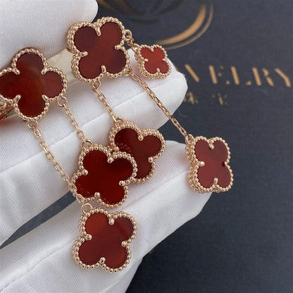 ¡®Moco¡¯CLOVER EARRINGS CARNELIAN 4 MOTIFS PINK GOLD