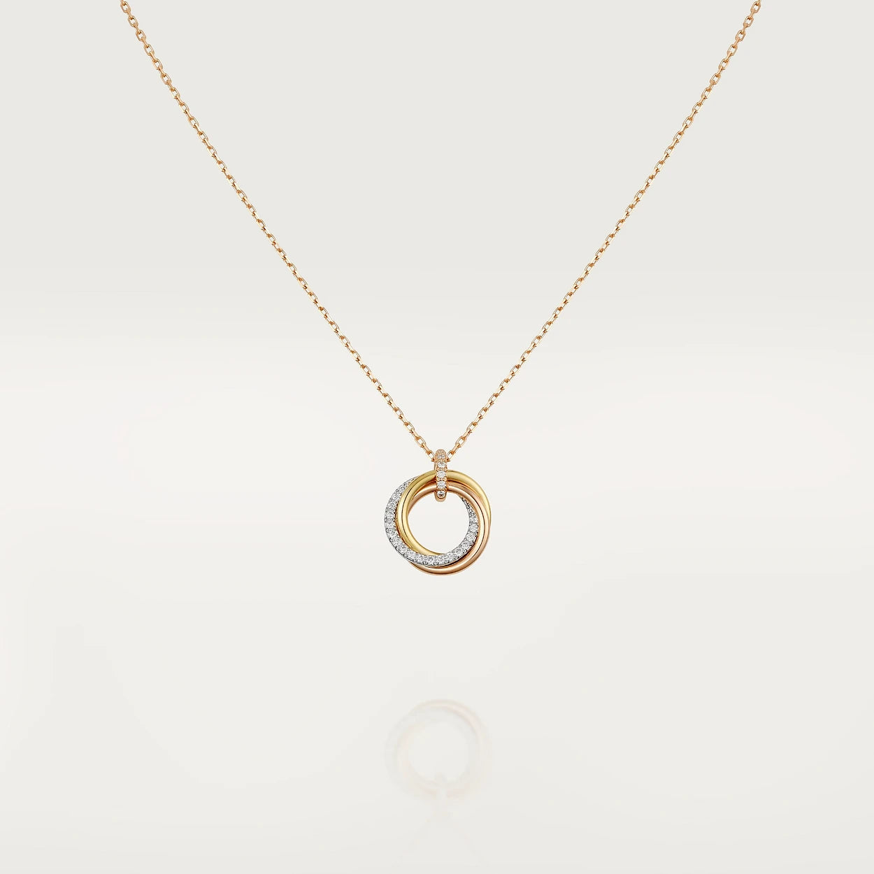 ¡®Moco¡¯TRINITY NECKLACE SILVER GOLD PINK GOLD DIAMONDS