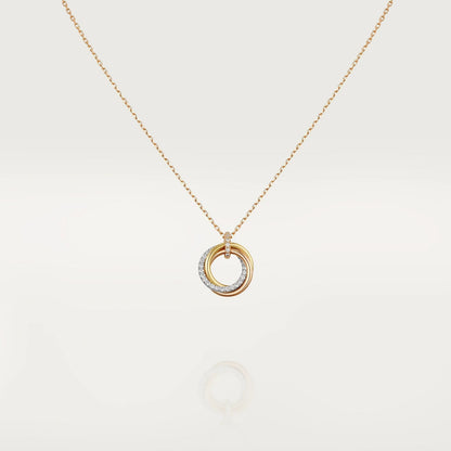 ¡®Moco¡¯TRINITY NECKLACE SILVER GOLD PINK GOLD DIAMONDS