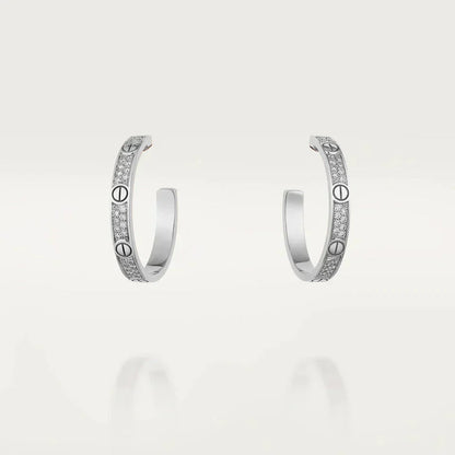 ¡®Moco¡¯LOVE DIAMOND SILVER HOOP EARRINGS