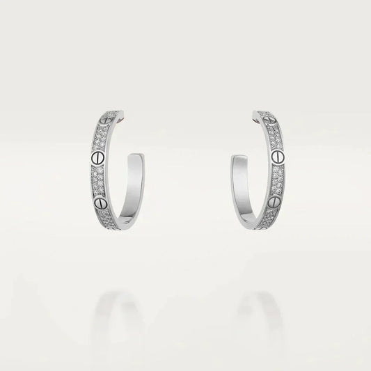 ¡®Moco¡¯LOVE DIAMOND SILVER HOOP EARRINGS