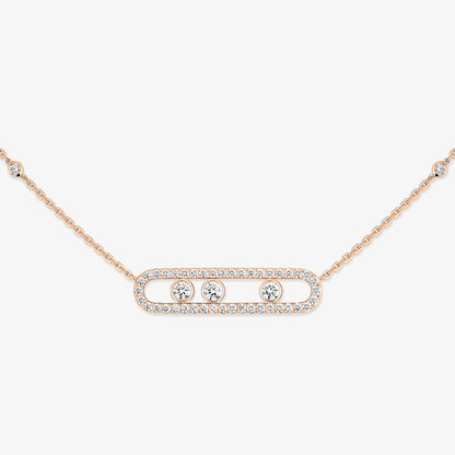 [ Moco ] Move Pave_ Rose Gold Diamond Necklace