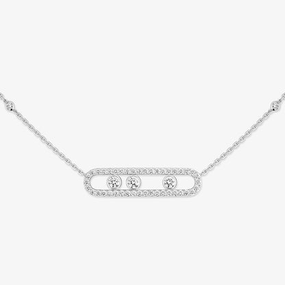 [ Moco ] Move Pave_ Rose Gold Diamond Necklace
