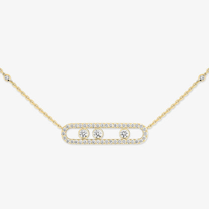 [ Moco ] Move Pave_ Rose Gold Diamond Necklace