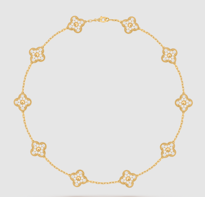 [¡®Moco¡¯]CLOVER 10 MOTIFS FULL DIAMOND NECKLACE