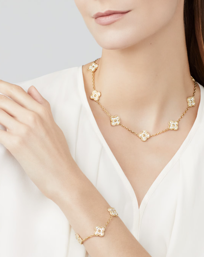 [¡®Moco¡¯]CLOVER 10 MOTIFS FULL DIAMOND NECKLACE