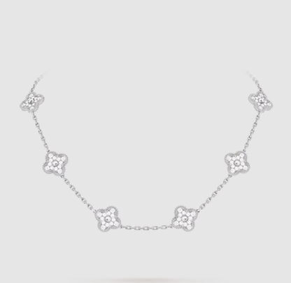 [¡®Moco¡¯]CLOVER 10 MOTIFS FULL DIAMOND NECKLACE