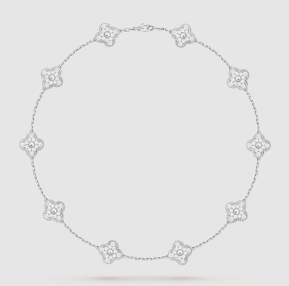 [¡®Moco¡¯]CLOVER 10 MOTIFS FULL DIAMOND NECKLACE