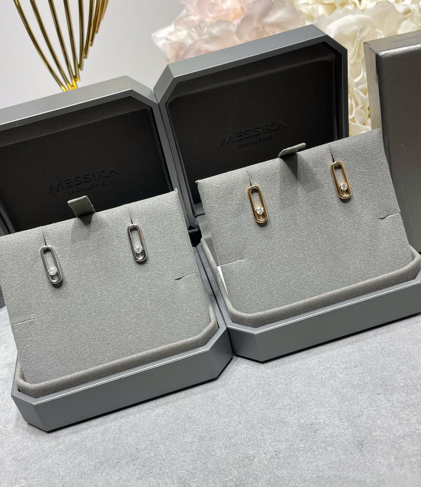 [ Moco ]MOVE UNO SMALL 1 DIAMOND EARRINGS