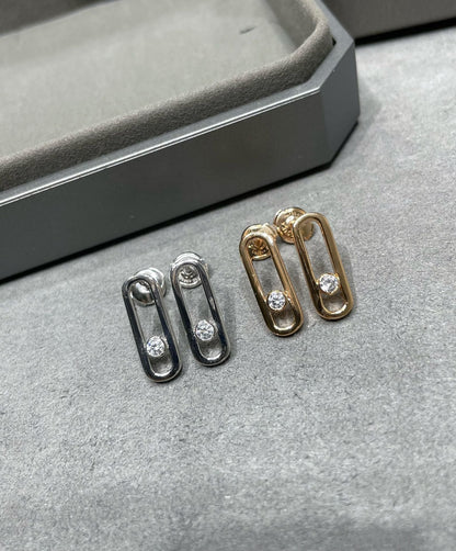 [ Moco ]MOVE UNO SMALL 1 DIAMOND EARRINGS