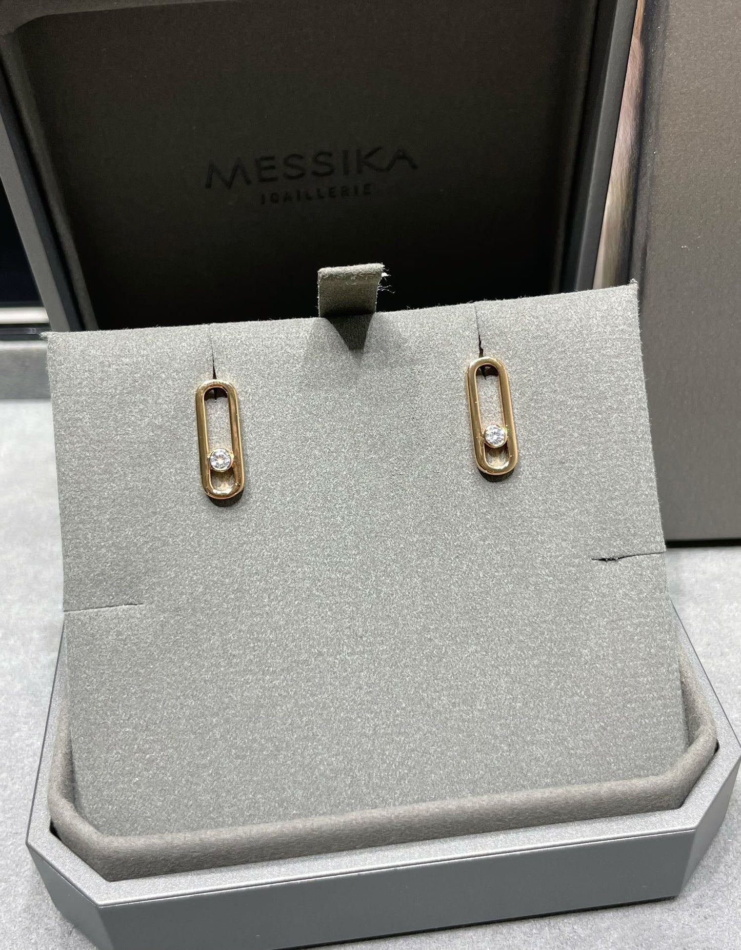[ Moco ]MOVE UNO SMALL 1 DIAMOND EARRINGS