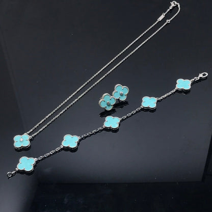¡®Moco¡¯CLOVER 1 DIAMOND BLUE SKY SILVER EARRINGS