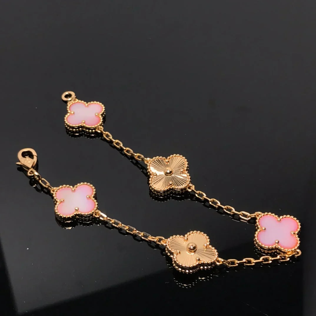 [Moco]New  CLOVER 5 MOTIFS  PINK MOP BRACELET COLLECTION
